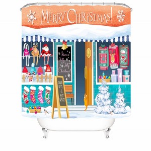 Christmas Shop Shower Curtains for Bathroom Waterproof Fabric Bath Curtain Durable Soft Stylish Bathroom Decor 72x72 Inch - 1 of 1