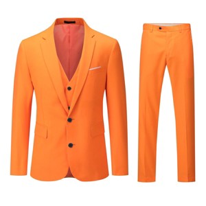 Cloudstyle Men's 3-Piece 2 Buttons Slim Fit Solid Color Jacket Smart Wedding Formal Suit - 1 of 4