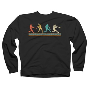 Adult Design By Humans Vintage Distressed Baseball Swing By LuckyCharm99 Sweatshirt - 1 of 2