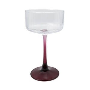 8.2 fl oz Ribbed Coupe Glasses Maroon - Bullseye's Playground™ - 1 of 3