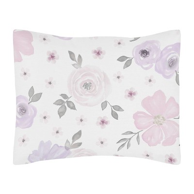 Lavender and Gray Watercolor Floral Twin Comforter Set