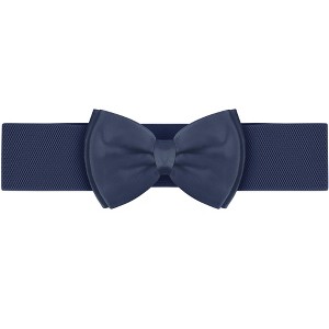Allegra K Women Elastic Belt Wide Stretchy Cute Bowknot Wedding 2 Pcs - 1 of 4