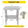 COZONY NSF Stainless Steel Table with Backsplash, Heavy Duty Commercial Kitchen Prep Table with Adjustable Under Shel - 4 of 4
