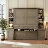 Polibi Queen Size Murphy Bed with Dual Desk & Built-In Storage Towers - 2 of 4