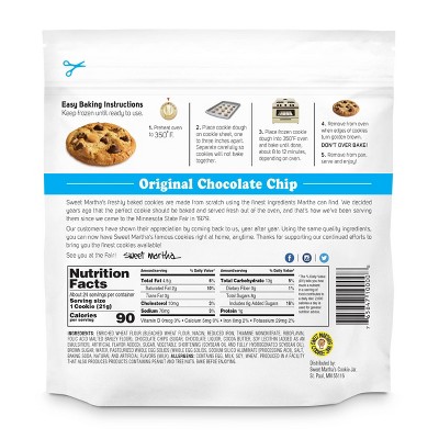 Sweet Martha's Original Chocolate Chip Frozen Cookie Dough - 20oz
