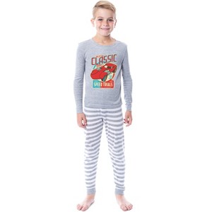 Hot Wheels Boys' Classic Speed Trials Car Child 2 Piece Sleep Pajama Set Grey - 1 of 4