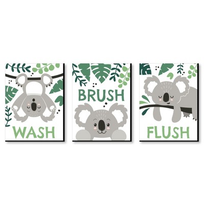 Big Dot Of Happiness Bam Superhero - Kids Bathroom Rules Wall Art - 7.5 X  10 Inches - Set Of 3 Signs - Wash, Brush, Flush : Target