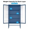 Tempered Glass Storage Cabinet with 3 Adjustable Shelves and Feet Cold-Rolled Steel Sideboard Double Glass Door Furniture for Living Room Kitchen - 2 of 4