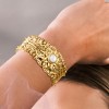 Ross-Simons Mother-Of-Pearl Floral Vintage-Style Cuff Bracelet in 18kt Gold Over Sterling - 3 of 4