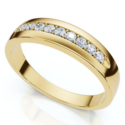 Pompeii3 Men's 1/4Ct Polished Diamond Wedding Ring 14k Gold or Platinum Lab Created EF/VS