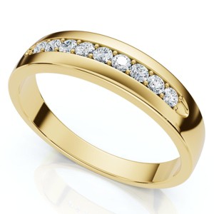 Pompeii3 Men's 1/4Ct Polished Diamond Wedding Ring 14k Gold or Platinum Lab Created EF/VS - 1 of 4