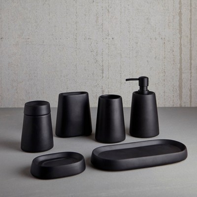 Matte Black Ceramic Oval Soap Dish, 5" x 3"