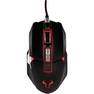  RIOTORO Aurox Mouse - Optical - Cable - Black - USB - 10000 dpi - Scroll Wheel - 8 Button(s) 