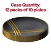 Smarty Had A Party 7.5" Black with Gold Brushstroke Round Disposable Plastic Appetizer/Salad Plates (120 Plates) - 4 of 4