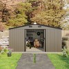10×12 FT Extra Large Outdoor Steel Storage Shed with Two Daylight Windows, Weather-Resistant Tool Shed for Backyard or Garden–The Pop Home - 2 of 4