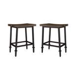 Set of 2 Trevino Backless Non Swivel Counter Height Barstool Brown/Copper Metal - Hillsdale Furniture