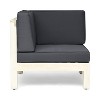 GDFStudio Cascada Outdoor Acacia Wood Modular 3 Seater Sofa with Cushions, Light Gray/Dark Gray - 4 of 4