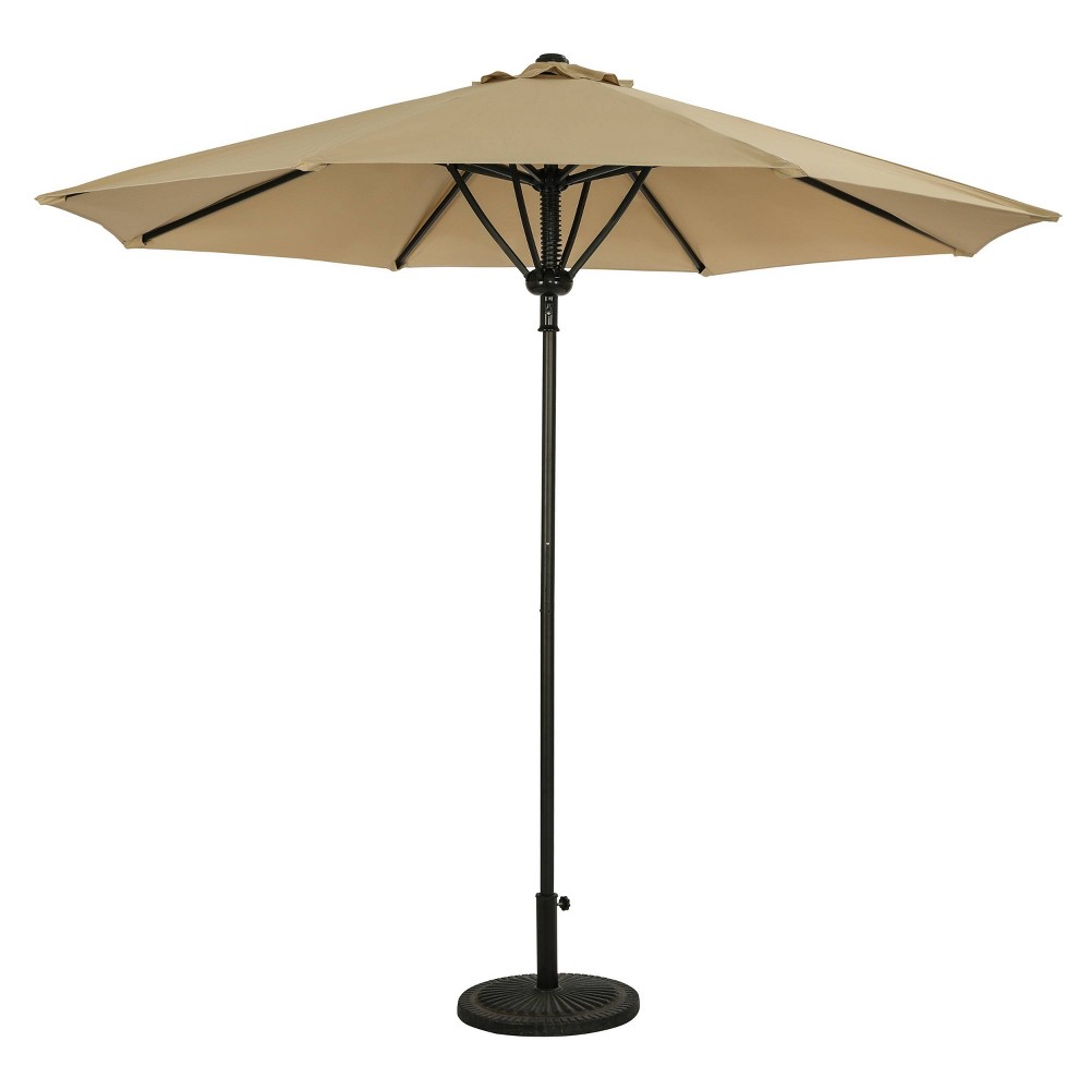 Photos - Parasol 9' x 9' Cabo II Spring-Up Market Patio Umbrella Champagne - Island Umbrell