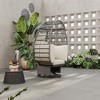 Outdoor Swivel Chair with Cushions, Rattan Egg Patio Chair with Rocking Function 4M - ModernLuxe - 2 of 4