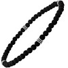 Steeltime men's sterling silver and black lava beaded stretch bracelet - 2 of 3