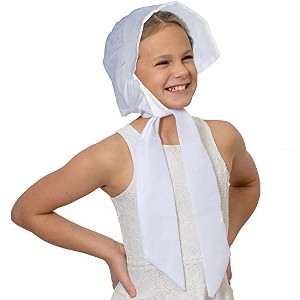 Skeleteen Colonial Pioneer Women's Bonnet Costume Accessory  - White - 1 of 3