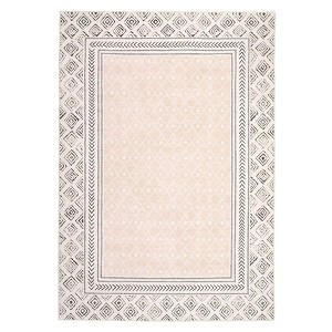 Washable Modern Bordered Rug Non Slip Low Pile Rug Soft Throw Floor Cover Geometric Foldable Indoor Carpet for Living Room Bedroom Playroom Nursery - 1 of 4