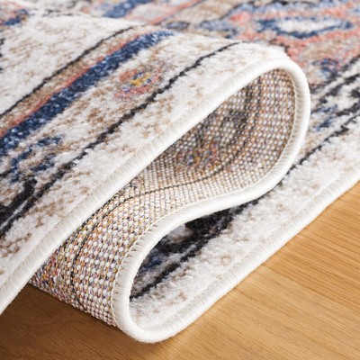 Ivory and Beige 8' x 10' Synthetic Stain-Resistant Area Rug
