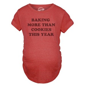 Baking More Than Cookies This Year Maternity Shirt Funny Cute Xmas Baked Treats Pregnancy Tee - Crazy Dog Maternity T Shirt - 1 of 4