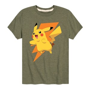 Boys' - Pokémon - Pikachu Thunderbolt Short Sleeve Graphic T-Shirt - 1 of 4