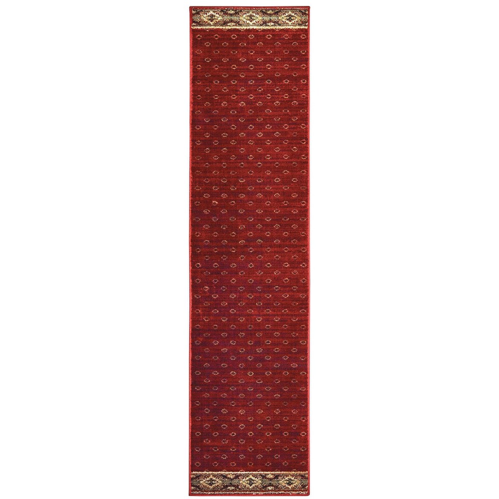  Runner Weston Geometric Border Area Rug Red/Gold