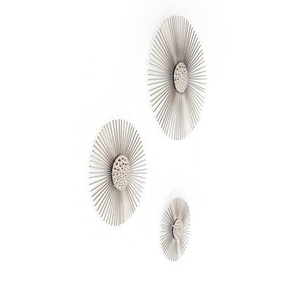 Sola Silver Starburst Iron Wall Art Set of 3
