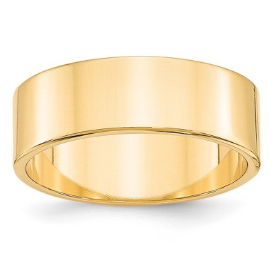 Black Bow Jewelry 7mm 14K White or 14K Yellow Gold Lightweight Flat Standard Fit Band