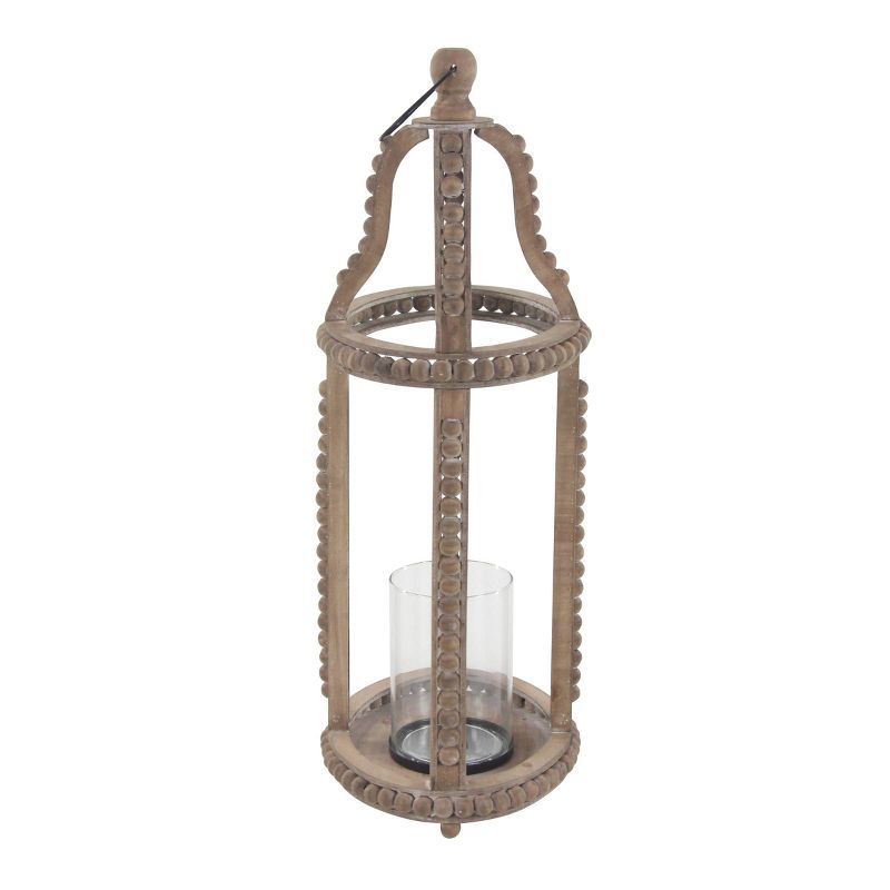 29&#34; x 13&#34; Rustic Glass/Wood Cage Style Candle Holder Brown - Olivia &#38; May, 4 of 8