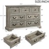 CAVINAS 7 Drawers Dresser for Bedroom,Farmhouse Dresser with Natural Texture and Vintage Design for Kids Room,Living Room,White/Oak - 3 of 4