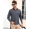 Men's Long Sleeve Polo Shirts Regular Fit Collared T-Shirt Casual Workout Golf Shirts - 3 of 4
