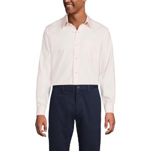 Lands' End Men's Solid No Iron Supima Pinpoint Straight Collar Dress Shirt - 1 of 3