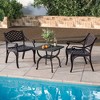Tangkula 21" Cast Aluminum Outdoor Side Table Patio Square Coffee Table w/ Storage Shelf - 2 of 4