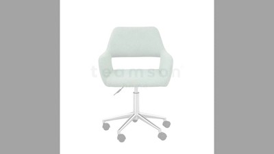 Mint Green Fabric Ergonomic Swivel Office Chair with Chrome Base