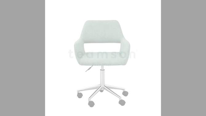 Modern Linen Style Fabric Office Swivel Chair with Wheels Mint/Chrome - Teamson Home, 2 of 12, play video
