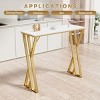 Modern White Kitchen Bar Height Dining Table Wood Breakfast Pub Table with Gold Base-Maison Boucle - 3 of 4
