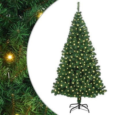 vidaXL Artificial Christmas Tree Green 70.9" PVC and Steel and Plastic