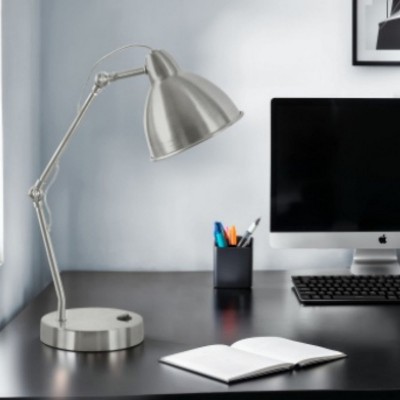 Industrial Task Lamp with USB Port and Adjustable Arm, Nightstand or Desk Light with Rocker Switch for Home Office or Study–The Pop Home