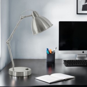 Industrial Task Lamp with USB Port and Adjustable Arm, Nightstand or Desk Light with Rocker Switch for Home Office or Study–The Pop Home - 1 of 4