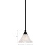 Toltec Lighting Any 1 - Light Pendant in  Matte Black with 7" Frosted Crystal Shade - 2 of 2
