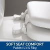 Attop Padded Toilet Seat, Cushioned Soft Vinyl over Wood Core Seat, Secure Hinges, Easy Clean, Elongated, White - 2 of 4