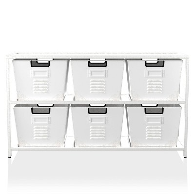 Zalle Organizer with 6 Storage Bins Dark Gray/Black Brush - miBasics