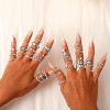 Gold Knuckle Rings Set for Women Stackable Joint Finger Midi Rings Dainty Cubic Crystal Zirconia Simple Hollow Twist Cute Rings Pack Jewelry Gift - 2 of 4