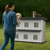 SEVOBAL Outdoor Cat House Cat Shelter Multi Feral Cats Home Pet House Indoor Outdoor Weatherproof Insulated Easy Assembly, Black, 51.97"*26.42"*37.28" - 4 of 4