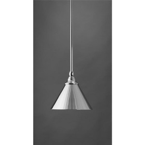Toltec Lighting Any 1 - Light Pendant in  Chrome with 7'' Chrome Cone Metal Shade Shade - 1 of 1