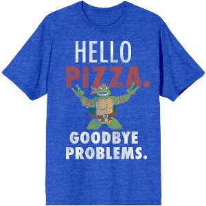 Teenage Mutant Ninja Turtles Hello Pizza Men's Royal Heather T-shirt - 1 of 1